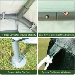 Costway 7'x12' Patio Tent Carport Storage Shelter Shed Car Canopy Heavy Duty Green -Camping Equipment Series GUEST 7cc50d92 ae66 4168 9a55 9ceb7af438ec