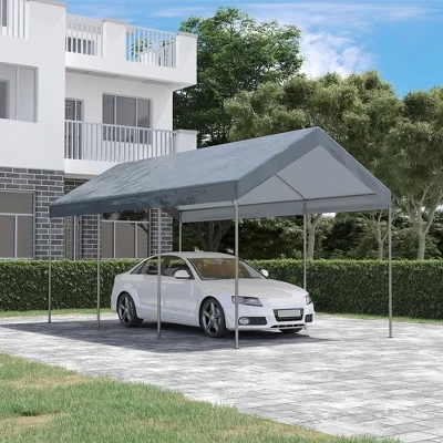 Outsunny 10' X 20' Carport, Portable Garage & Patio Canopy Tent, Adjustable Height, Anti-UV Cover For Car, Truck, Boat, Catering, Wedding 1 Outsunny 10' X 20' Carport, Portable Garage & Patio Canopy Tent, Adjustable Height, Anti-UV Cover For Car, Truck, Boat, Catering, Wedding