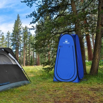 Pop Up Pod Privacy Tent - Camping, Beach, Or Tailgate With Carry Bag (Blue) By Wakeman Outdoors 3 Pop Up Pod Privacy Tent - Camping, Beach, Or Tailgate With Carry Bag (Blue) By Wakeman Outdoors - Image 3