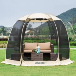 Alvantor Outdoor Pop Up Portable Gazebo Tent With Mesh Netting Screened Shelter Beige -Camping Equipment Series GUEST 7e848793 3838 4190 a76a bd851f86db3d