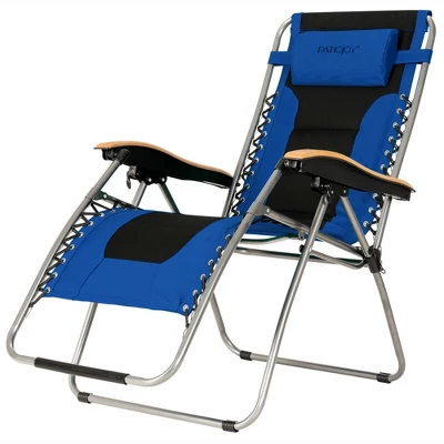Costway 2PCS Folding Zero Gravity Chair Padded Lounge Chair W/ Beech Armrests Turquoise/Blue/Grey 7 Costway 2PCS Folding Zero Gravity Chair Padded Lounge Chair W/ Beech Armrests Turquoise/Blue/Grey - Image 7