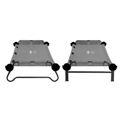 Disc-O-Bed X Large Cam-O-Bunk 2 Person Bench Bunked Double Bunk Bed Cot With 2 Side Organizer And Carrying Bags For Camping Trips, Grey 1 Disc-O-Bed X Large Cam-O-Bunk 2 Person Bench Bunked Double Bunk Bed Cot With 2 Side Organizer And Carrying Bags For Camping Trips, Grey