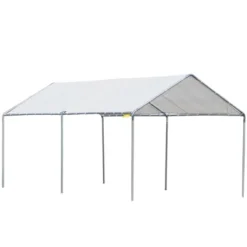 Outsunny 10'x20' Carport Heavy Duty Galvanized Car Canopy With Included Anchor Kit, 3 Reinforced Steel Cables -Camping Equipment Series GUEST 810faf23 9a12 42b5 9db1 512239ae9a8b