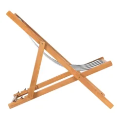 Loren Foldable Sling Chair - Natural/Black/White - Safavieh -Camping Equipment Series GUEST 8167869c 3f97 40ba b239 51514ae2563f