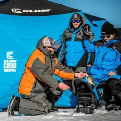 CLAM Pop-Up Ice Fishing Angler Hub Shelter Tent With Anchor Straps And Carrying Bag -Camping Equipment Series GUEST 836b3e6a 565f 4899 81ba e19c98599a11