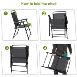 Costway 4PCS Outdoor Patio Folding Chair W/Armrest Portable Camping Lawn Garden -Camping Equipment Series GUEST 83bed0ea b034 46e0 bbe5 fafb0afecd80