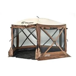 Clam Quick-Set Pavilion Camper 10 X 10 Ft 8 Person Outdoor Tent, Brown (2 Pack)