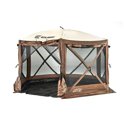 Clam Quick-Set Pavilion Camper 10 X 10 Ft 8 Person Outdoor Tent, Brown (2 Pack) 1 Clam Quick-Set Pavilion Camper 10 X 10 Ft 8 Person Outdoor Tent, Brown (2 Pack)