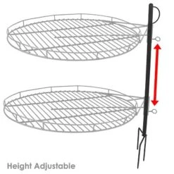 Sunnydaze Decor Sunnydaze Outdoor Heavy-Duty Height-Adjustable Fire Pit Cooking Grill Grate With 360-Degree Rotation - 24" -Camping Equipment Series GUEST 8721cdfd 549e 4178 be02 d37529ef7cfc