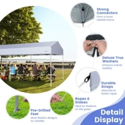 Costway 10x20ft Pop-Up Canopy Party Tent Sidewalls Portable Garage Car Shelter Wheeled -Camping Equipment Series GUEST 8729078a 359f 407c a2ba c648bae7c72c