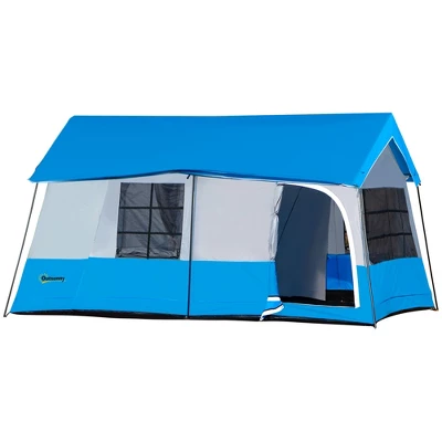 Outsunny 8-10 Man Camping Tent With Weatherproof Rain Cover, Double Layer Backpacking Family Shelter With Mesh Windows, Zipper Door, Portable Carry Bag For Hiking 6 Outsunny 8-10 Man Camping Tent With Weatherproof Rain Cover, Double Layer Backpacking Family Shelter With Mesh Windows, Zipper Door, Portable Carry Bag For Hiking - Image 6