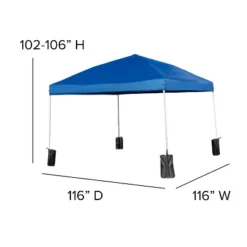Flash Furniture 10'x10' Pop Up Event Straight Leg Canopy Tent With Sandbags And Wheeled Case -Camping Equipment Series GUEST 875f7d06 aec9 4dcb b998 2ed8986e85bd