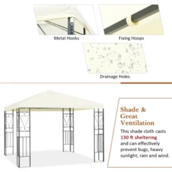 Tangkula 10'x10'Outdoor Canopy Gazebo Art Steel Frame Party Patio Large Canopy Gazebo -Camping Equipment Series GUEST 88843ff5 43d8 4cb2 bf30 2802ed1e3ebe