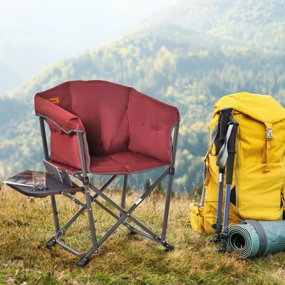Outsunny Outdoor Director Chair, Folding Camping Chair With Thick Padded, Side Table And Heavy Duty Frame For Camping, Picnic, Beach, Hiking, Travel 1 Outsunny Outdoor Director Chair, Folding Camping Chair With Thick Padded, Side Table And Heavy Duty Frame For Camping, Picnic, Beach, Hiking, Travel