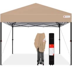 Best Choice Products 10x10ft Easy Setup Pop Up Canopy Instant Portable Tent W/ 1-Button Push, Carry Case -Camping Equipment Series GUEST 88975d7e 1b9a 439b b394 2ed1a619f1b0