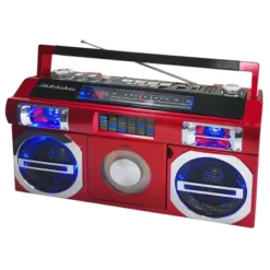 Studebaker SB2145 80's Retro Street Portable Bluetooth Boombox With FM Radio, CD Player, LED EQ And 10 Watts RMS Power -Camping Equipment Series GUEST 89f99723 feb6 44cf 8cc3 4909db925210