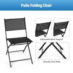 Costway Set Of 4 Outdoor Patio Folding Chairs Camping Deck Garden Pool Beach Furniture -Camping Equipment Series GUEST 8ba88422 f83a 4c62 b81c 111248aeec6b