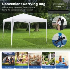 Costway Patio 10x10ft Outdoor Instant Pop-up Canopy Folding Sun Shelter Carry Bag Navy/Grey/White -Camping Equipment Series GUEST 8c14ee0e e06e 4dcd b2d7 e942817e4546