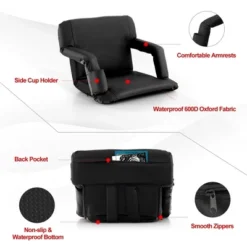 Costway Stadium Seat For Bleachers With Back Support 6 Reclining Positions Padded Cushion -Camping Equipment Series GUEST 8e7dc603 8fd2 4e0d 9bf9 3f4d3fff501d