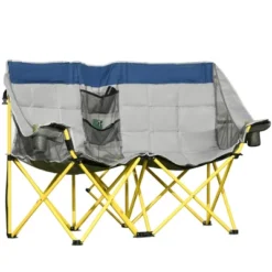 Outsunny Double Seat Camping Chair Folding Lawn Loveseat W/ Storage Pocket & Cup Holder, Bag For Outdoor, Beach, Picnic, Hiking, Travel -Camping Equipment Series GUEST 8f0c3876 7701 4ed6 b3e9 0b8cbf9f720b