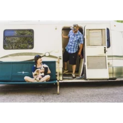 Disc-O-Bed X Large Cam-O-Bunk 2 Person Bench Bunked Double Bunk Bed Cot With 2 Side Organizer And Carrying Bags For Camping Trips, Navy -Camping Equipment Series GUEST 8f5fa74f afcb 4be9 a753 85dc7d218edc