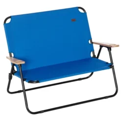 Outsunny Portable Folding Double Camping Chair Cup Holder, Loveseat For 2 Person, Outdoor Chair With Wood Armrest Beach Travel -Camping Equipment Series GUEST 93658c6a 5923 4a76 9259 e25ad8bfae7b