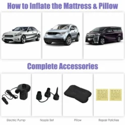 Costway Inflatable Car Air Backseat Mattress Flocking Travel SUV Camping Pad Pill & Pump -Camping Equipment Series GUEST 9472577a 6ec8 4a6c 91ab fd792c7f38ba