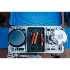 Stansport Double Burner And Grill Propane Stove Blue -Camping Equipment Series GUEST 96fcec2a 7769 4dd9 a07b 1f8b77faa926