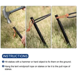 Unique Bargains Tent Stakes Y-Beam Camping Pegs With Pull Rope Aluminum For Tarp 6 Pcs -Camping Equipment Series GUEST 9765a5eb 8709 4d09 810b e207cd1b39db