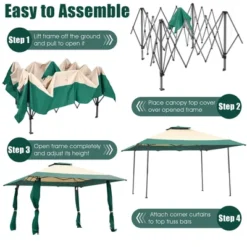 Costway 13'x13' Gazebo Canopy Shelter Awning Tent Patio Garden Green 14 Costway 13'x13' Gazebo Canopy Shelter Awning Tent Patio Garden Green -Camping Equipment Series GUEST 9786642a 30cc 412f 81a7 36047625b44d