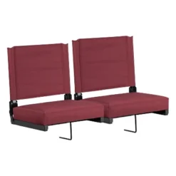 Flash Furniture Set Of 2 Grandstand Comfort Seats By Flash - 500 Lb. Rated Lightweight Stadium Chair With Handle & Ultra-Padded Seat -Camping Equipment Series GUEST 97d0da2c c912 43db 861d 3c7f36342f72 1