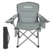 KingCamp Padded Folding Lounge Chairs With Built-In Cupholder, Insulated Cooler Sleeve, And Side Storage Pocket For Indoor & Outdoors, Grey (2 Pack)