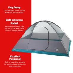Outbound 8 Person 3 Season Lightweight Dome Camping Tent, Room Divider, Heavy Duty 600mm Coated Blackout Rainfly And Zip Up Carrying Bag, White/Gray -Camping Equipment Series GUEST 9a278c73 7732 4fdc 8e92 45d8b24d9a2a
