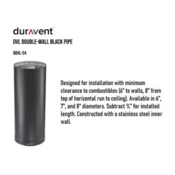 DuraVent DVL 6DVL-24 6 Inch Galvanized Steel Stainless Steel Double Wall Wood Burning Stove Pipe Connector To Vent Smoke Or Exhaust, Black -Camping Equipment Series GUEST 9bb9426d 1232 4da0 84df 3fe0883a24b7