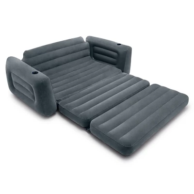 Intex Queen Size Inflatable Pull-Out Sofa Bed Sleep Away Futon Couch, Dark Gray 1 Intex Queen Size Inflatable Pull-Out Sofa Bed Sleep Away Futon Couch, Dark Gray
