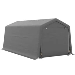 Outsunny 10' X 20' Portable Garage, Heavy Duty Carport, Storage Tent Shelter W/ Anti-UV Sidewalls And Double Zipper Doors -Camping Equipment Series GUEST 9db65def c7d2 4771 ab7f 866eef727b1a