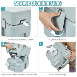 Costway 5.3 Gallon 20L Outdoor Portable Toilet W/ Level Indicator For RV Travel Camping -Camping Equipment Series GUEST 9ed65931 bd8b 42de 97f8 1e336a259e98