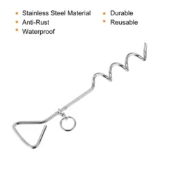 Unique Bargains Tent Stake Spiral Stainless Steel Heavy Load Ground Spike Tie Down Peg -Camping Equipment Series GUEST a004cad7 7680 4137 ade2 1eecac948be0