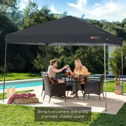 Best Choice Products 10x10ft Easy Setup Pop Up Canopy Instant Portable Tent W/ 1-Button Push, Carry Case -Camping Equipment Series GUEST a03b737f 6c20 43f3 9b85 c444bc5cc196
