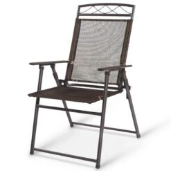 Costway Set Of 4 Patio Folding Sling Chairs Steel Textilene Camping Deck Garden Pool -Camping Equipment Series GUEST a2f7404f 5e79 478a 88dc f7b50000189d