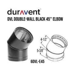 DuraVent 6DVL-E45 DVL Galvanized Steel/Stainless Steel Double Wall Wood Burning Stove 45 Degree Elbow Connector, 6 Inch Diameter -Camping Equipment Series GUEST a32fceac 3a5c 4db1 a4f7 2e7d2e2b86d0