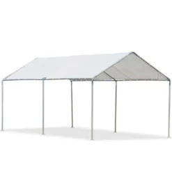 Outsunny 10'x20' Carport Heavy Duty Galvanized Car Canopy With Included Anchor Kit, 3 Reinforced Steel Cables -Camping Equipment Series GUEST a32fdbdf b3c9 4714 8d42 816c98fff7ad
