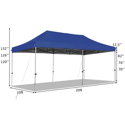 Costway 10'x20' Pop Up Canopy Tent Folding Heavy Duty Sun Shelter Adjustable W/Bag 1 Costway 10'x20' Pop Up Canopy Tent Folding Heavy Duty Sun Shelter Adjustable W/Bag