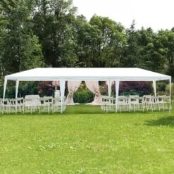 Costway 10'x30' Party Wedding Tent Canopy Heavy Duty Pavilion 5 Sidewall -Camping Equipment Series GUEST a72fe41e a27e 4bfe afbf 0a33132e2280