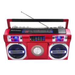 Studebaker SB2145 80's Retro Street Portable Bluetooth Boombox With FM Radio, CD Player, LED EQ And 10 Watts RMS Power -Camping Equipment Series GUEST a739f25e f7f3 422c b763 d281afc1782e