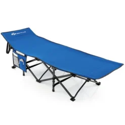 Costway Wide Foldable Camping Cot Heavy-Duty Steel Indoor & Outdoor Sleeping Cot Blue/Grey//Green/Black -Camping Equipment Series GUEST a9663555 57d5 40ba 902b 0088835ed932