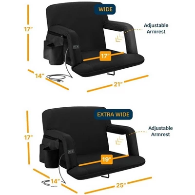 Alpcour Heated Massage Stadium Seat - Waterproof Reclining Chair With Side Pockets 1 Alpcour Heated Massage Stadium Seat - Waterproof Reclining Chair With Side Pockets