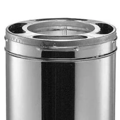 DuraVent DuraPlus 420 Stainless Steel Easy Installation Triple Wall Wood Burning Stove Pipe Connector To Vent Smoke/Exhaust, Silver