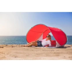 Picnic Time Manta Beach Pop Up Tent - Red -Camping Equipment Series GUEST ac1b6b48 62be 4fb1 9c35 d3a1222dcb1b