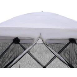 Outsunny 6-Sided Hexagon Pop Up Party Tent Gazebo With Mesh Netting Walls & Shaded Interior, 12' X 12' -Camping Equipment Series GUEST ac99f687 0495 408e a60a 4df6db3c3e64